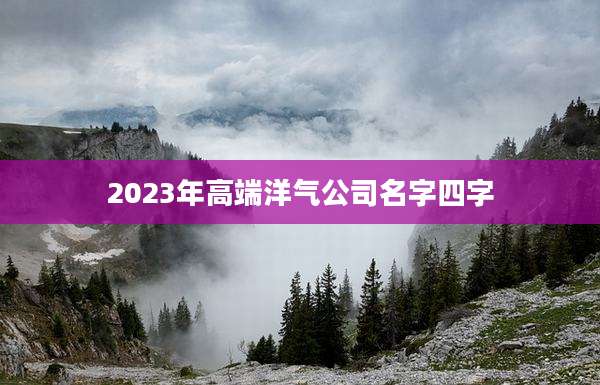 2023年高端洋气公司名字四字