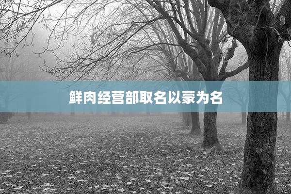 鲜肉经营部取名以蒙为名
