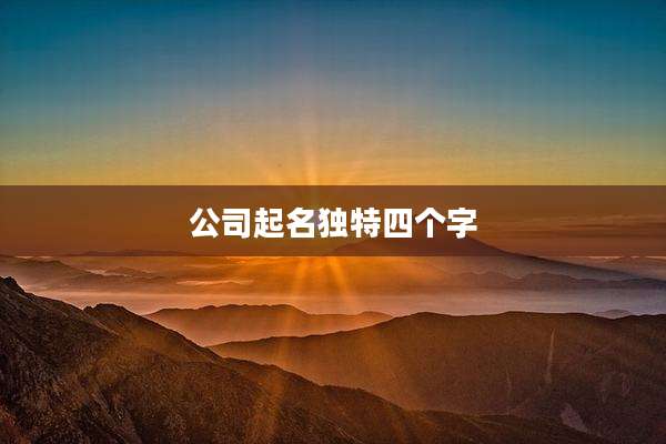 公司起名独特四个字