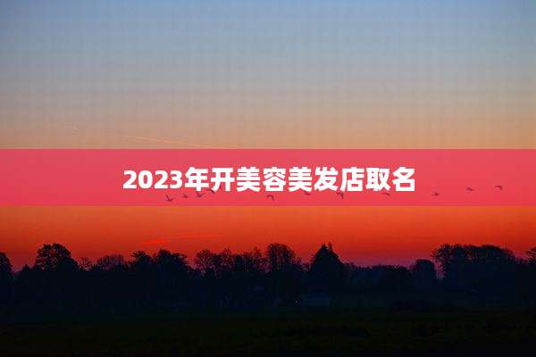 2023年开美容美发店取名