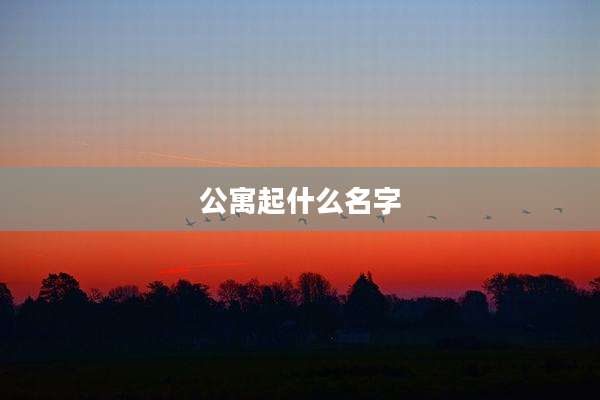 公寓起什么名字