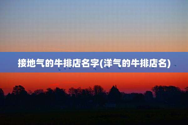 接地气的牛排店名字(洋气的牛排店名)