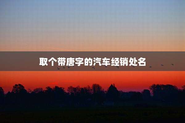 取个带唐字的汽车经销处名