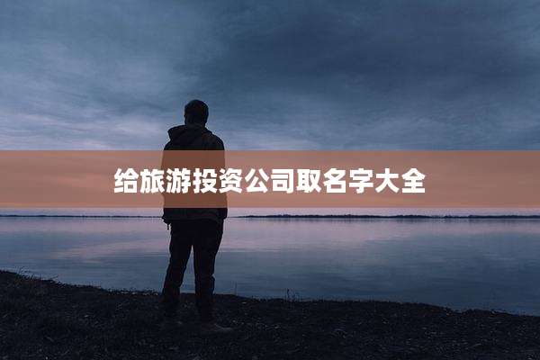 给旅游投资公司取名字大全