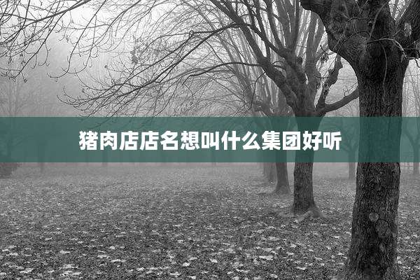 猪肉店店名想叫什么集团好听