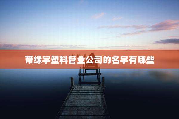 带缘字塑料管业公司的名字有哪些