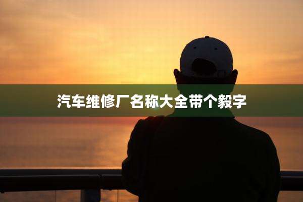 汽车维修厂名称大全带个毅字