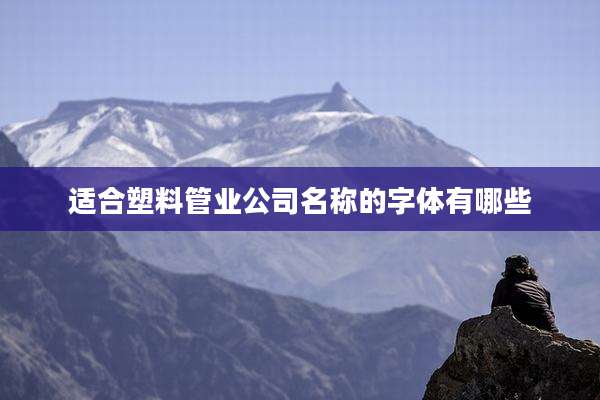 适合塑料管业公司名称的字体有哪些