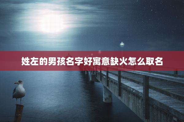 姓左的男孩名字好寓意缺火怎么取名