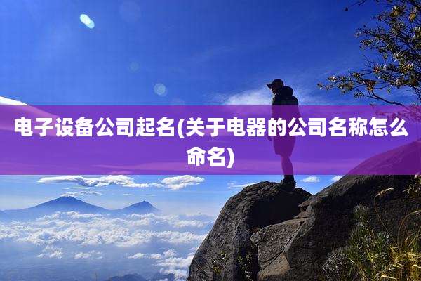 电子设备公司起名(关于电器的公司名称怎么命名)