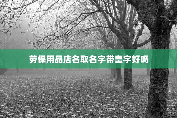 劳保用品店名取名字带皇字好吗