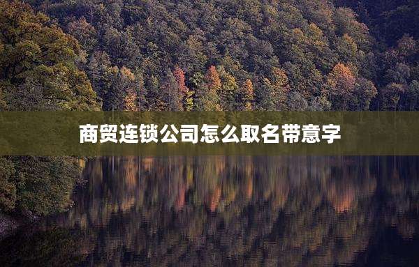商贸连锁公司怎么取名带意字