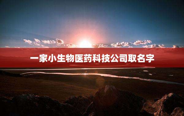 一家小生物医药科技公司取名字