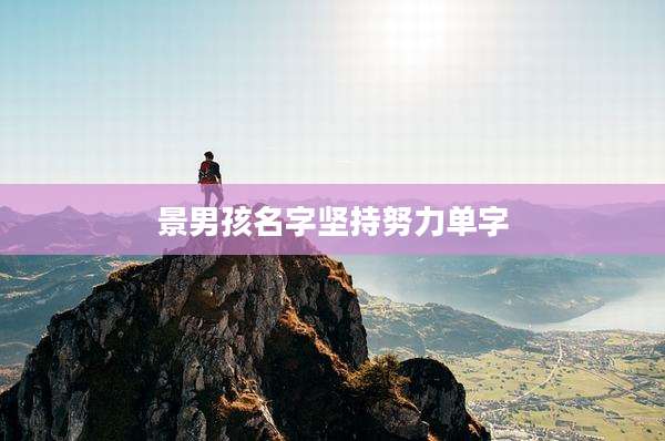 景男孩名字坚持努力单字