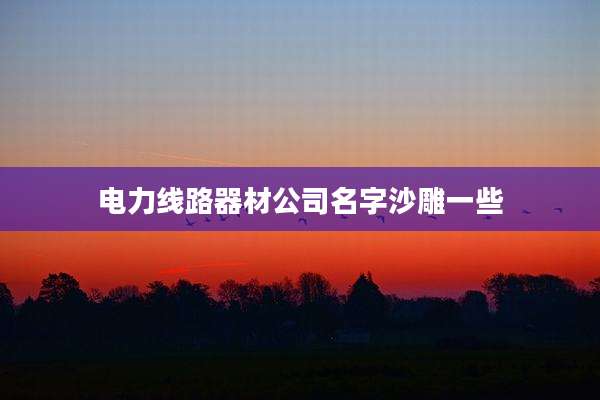 电力线路器材公司名字沙雕一些