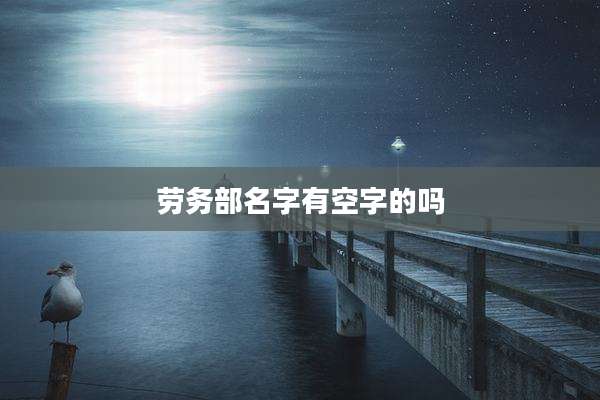 劳务部名字有空字的吗