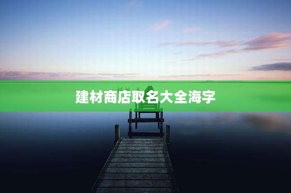 建材商店取名大全海字