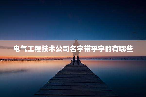 电气工程技术公司名字带孚字的有哪些