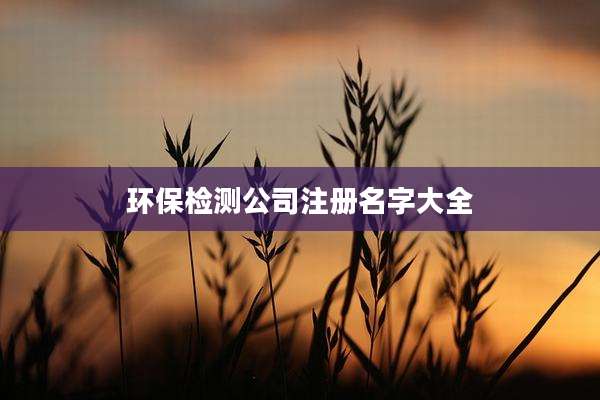环保检测公司注册名字大全