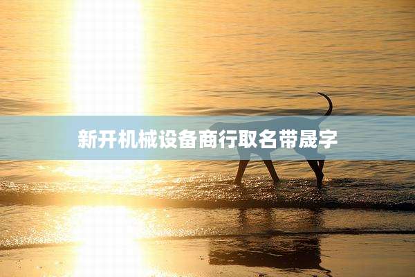 新开机械设备商行取名带晟字