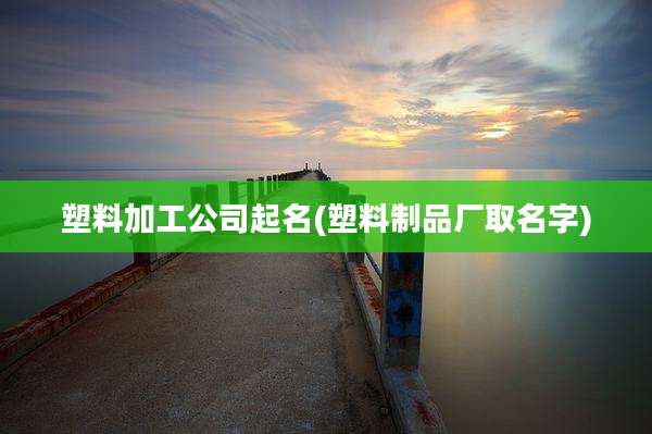 塑料加工公司起名(塑料制品厂取名字)