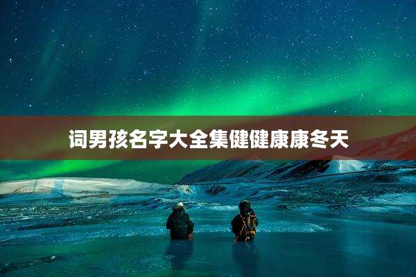 词男孩名字大全集健健康康冬天