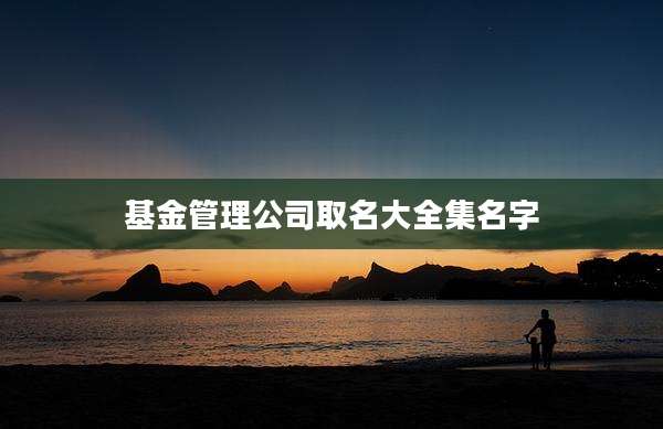 基金管理公司取名大全集名字