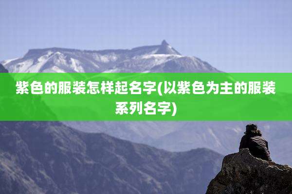紫色的服装怎样起名字(以紫色为主的服装系列名字)