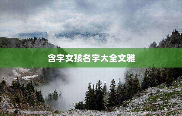含字女孩名字大全文雅