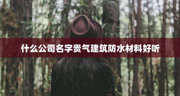 什么公司名字贵气建筑防水材料好听