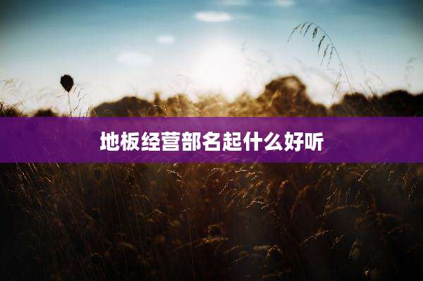 地板经营部名起什么好听