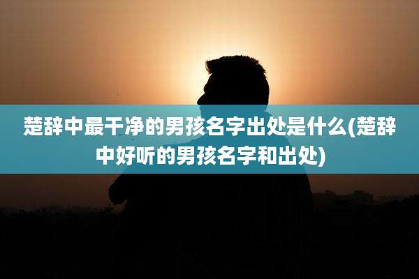 楚辞中最干净的男孩名字出处是什么(楚辞中好听的男孩名字和出处)