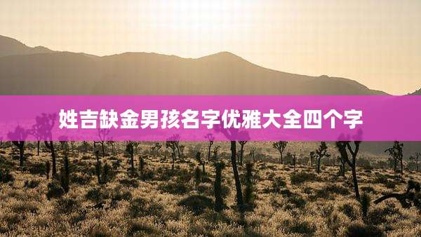 姓吉缺金男孩名字优雅大全四个字