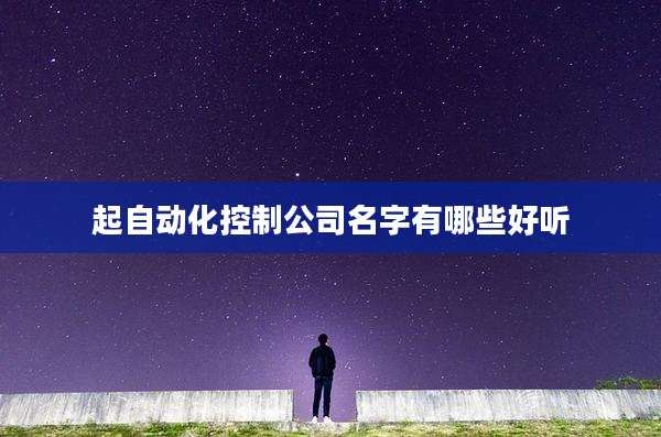 起自动化控制公司名字有哪些好听
