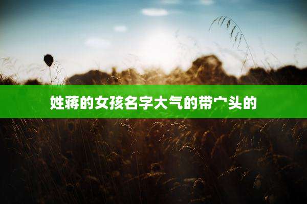 姓蒋的女孩名字大气的带宀头的