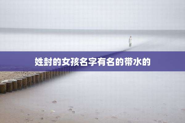 姓封的女孩名字有名的带水的