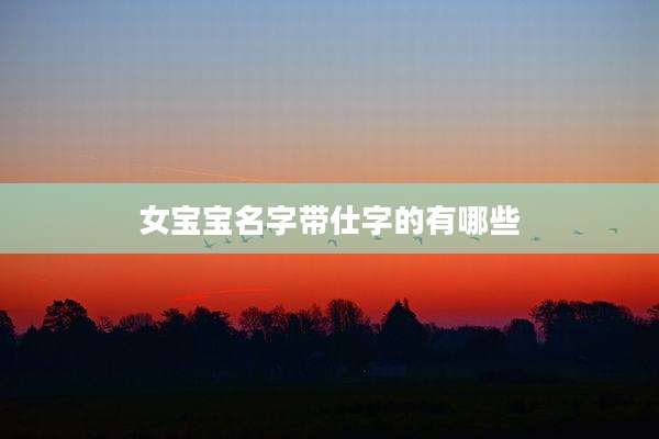 女宝宝名字带仕字的有哪些