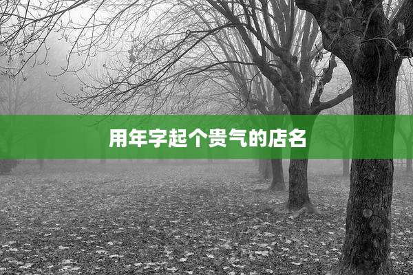 用年字起个贵气的店名