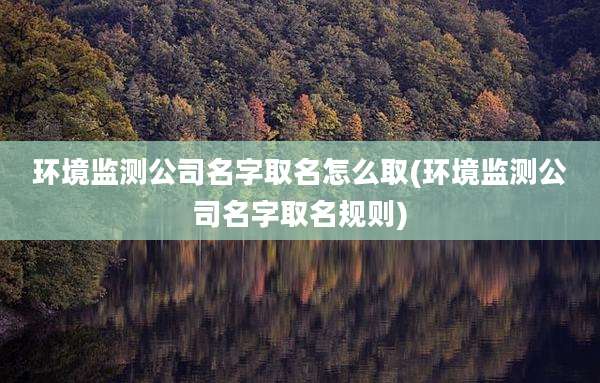 环境监测公司名字取名怎么取(环境监测公司名字取名规则)