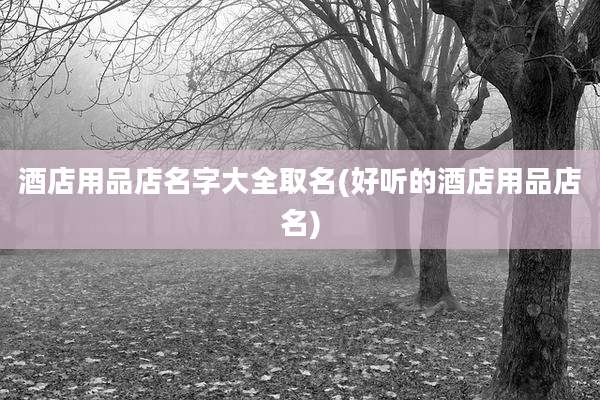 酒店用品店名字大全取名(好听的酒店用品店名)
