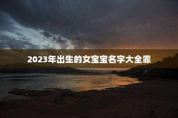 2023年出生的女宝宝名字大全霏