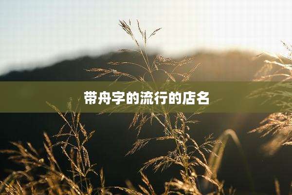 带舟字的流行的店名
