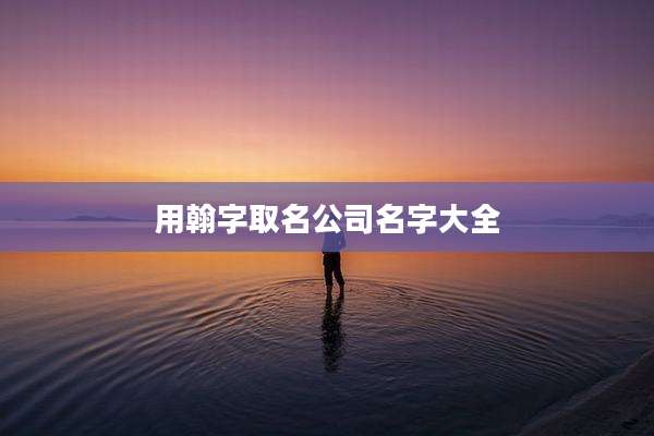 用翰字取名公司名字大全