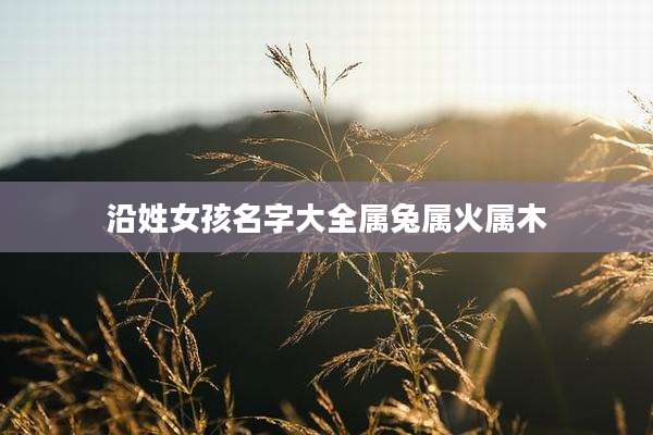 沿姓女孩名字大全属兔属火属木