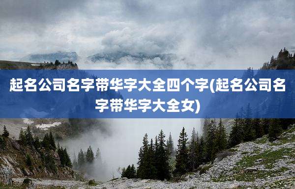起名公司名字带华字大全四个字(起名公司名字带华字大全女)