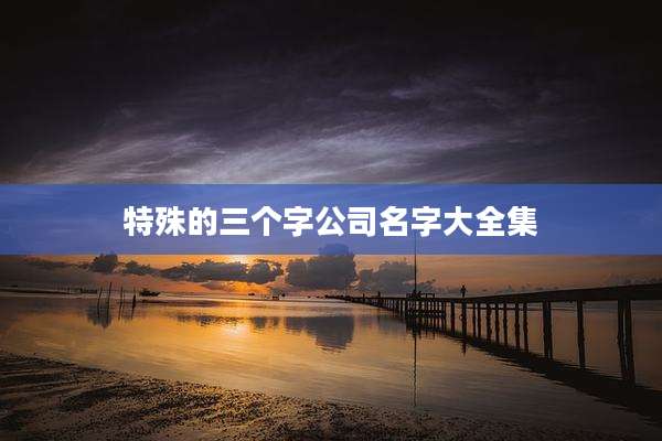 特殊的三个字公司名字大全集