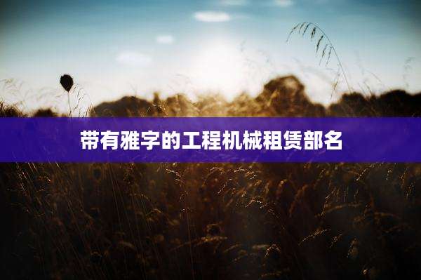 带有雅字的工程机械租赁部名