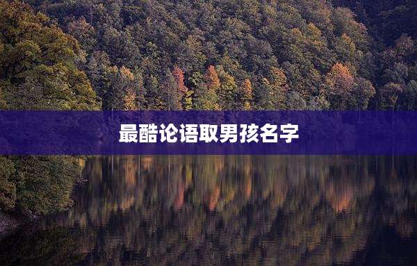 最酷论语取男孩名字