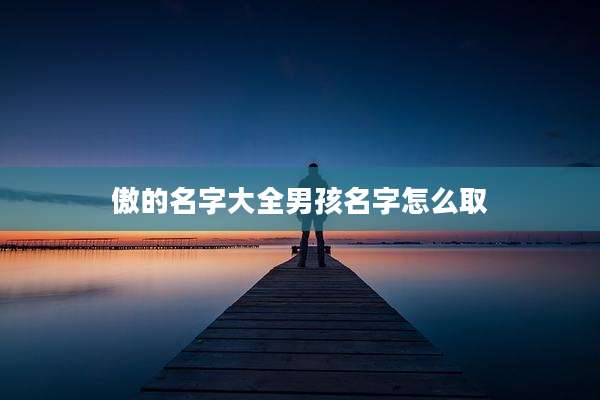 傲的名字大全男孩名字怎么取