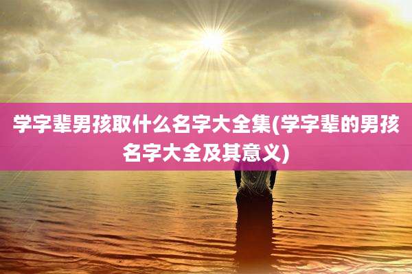 学字辈男孩取什么名字大全集(学字辈的男孩名字大全及其意义)